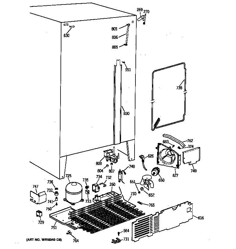 GE TFH22PRYAAA unit parts diagram
