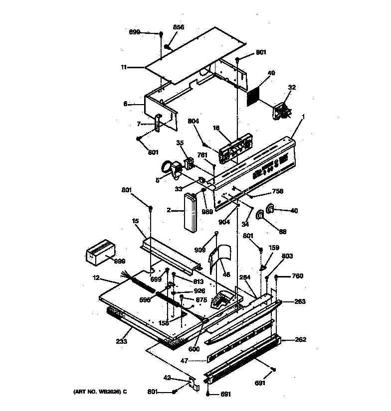 GE JRP24BW1BB control panel diagram