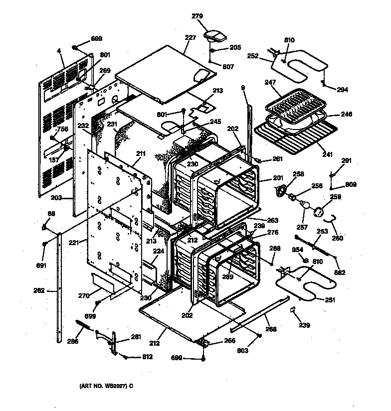 GE JRP24BW1BB body parts diagram