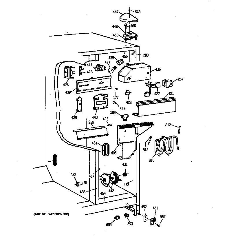 GE TFH22PRXDAA fresh food section diagram