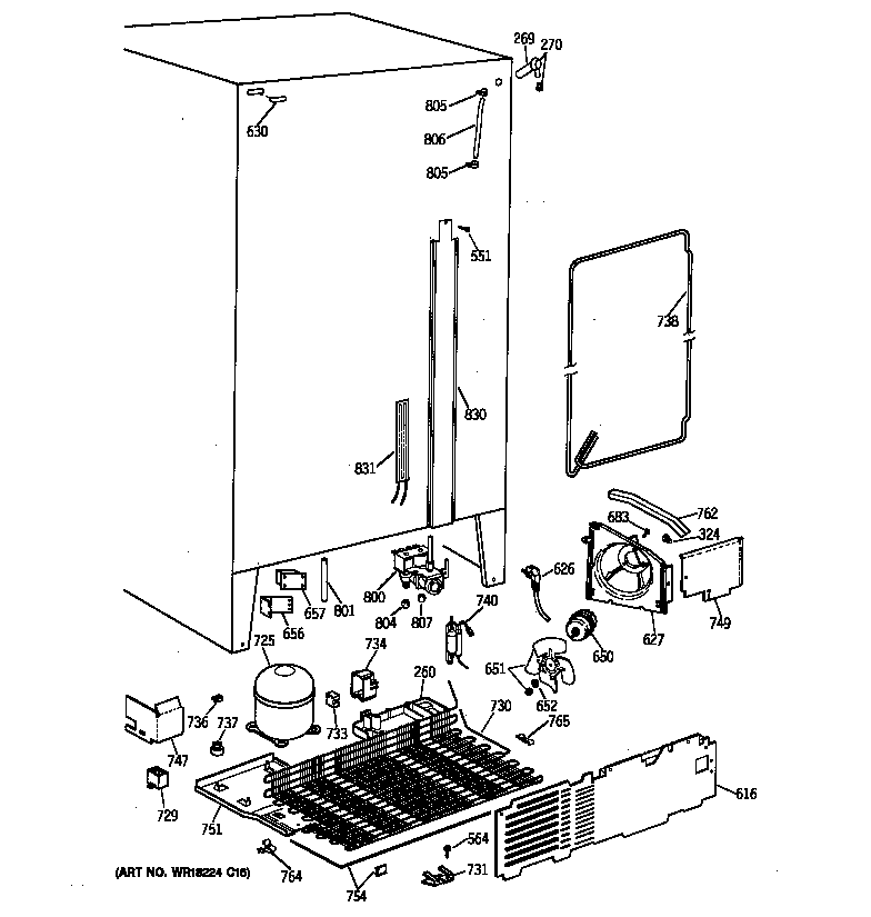 GE TFG24JRXDWW unit parts diagram