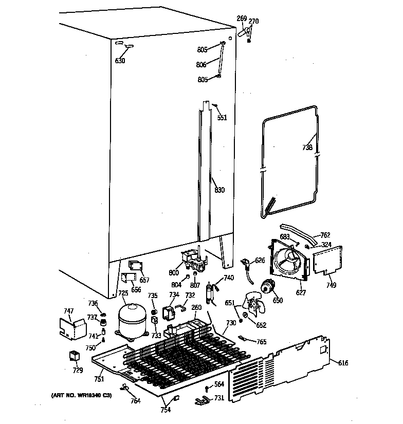GE TFT22PRXDAA unit parts diagram