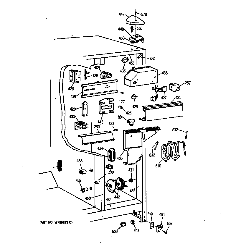 GE TFT27PRXDAA fresh food section diagram