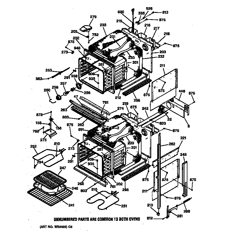 GE JKP45WW1WW body parts diagram