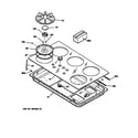 GE JGP636WEV4WW cooktop diagram