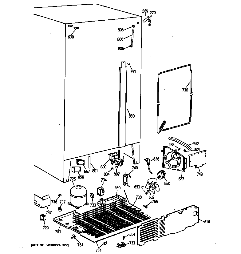 GE TFK27PFXEWW unit parts diagram