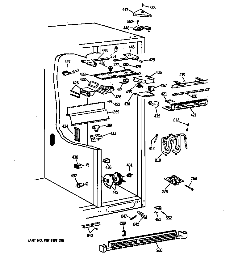 GE TFX30PRYEAA fresh food section diagram