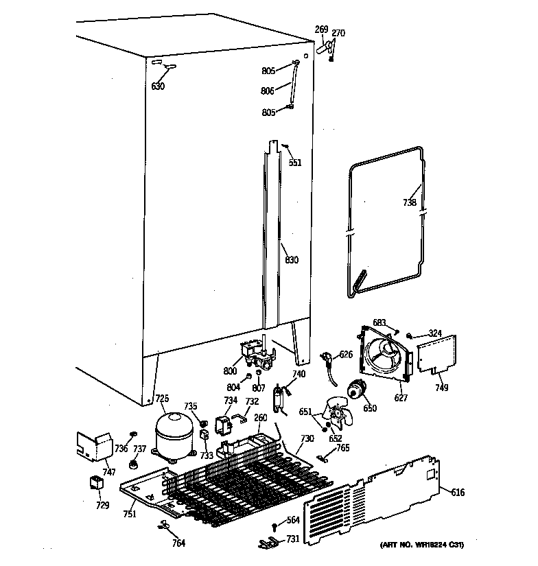 GE TFX25VRZAAA unit parts diagram