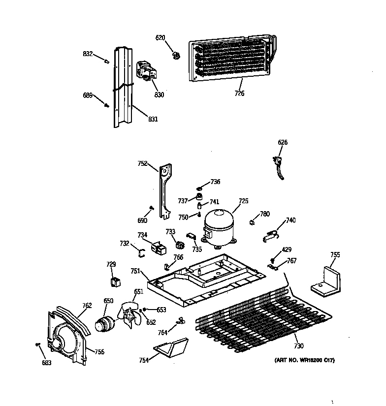 GE TBX19ZIZBRAA unit parts diagram