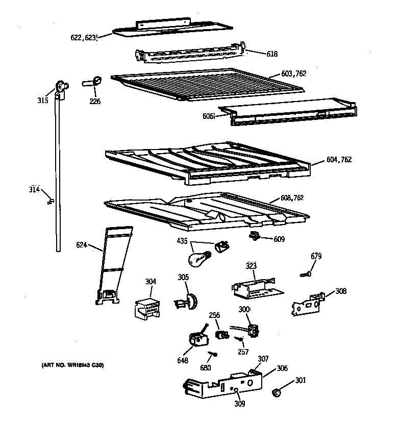 GE TBX22ZAZBRAA compartment separator parts diagram