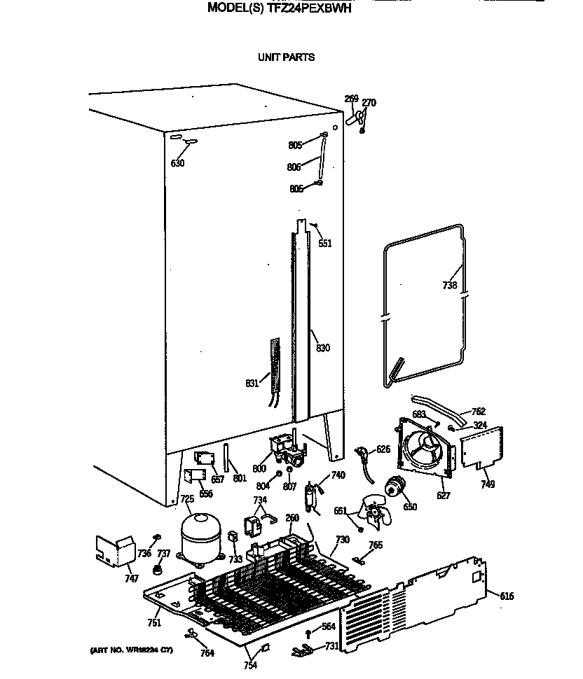 GE TFZ24PEXBWH unit parts diagram
