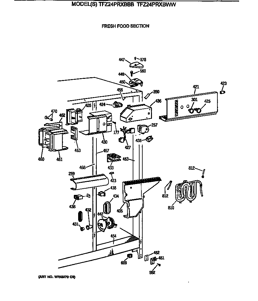 GE TFZ24PRXBBB fresh food section diagram