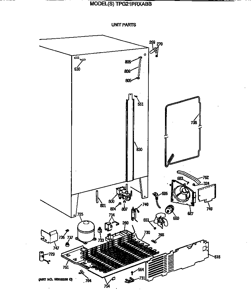 GE TPG21PRXABB unit parts diagram