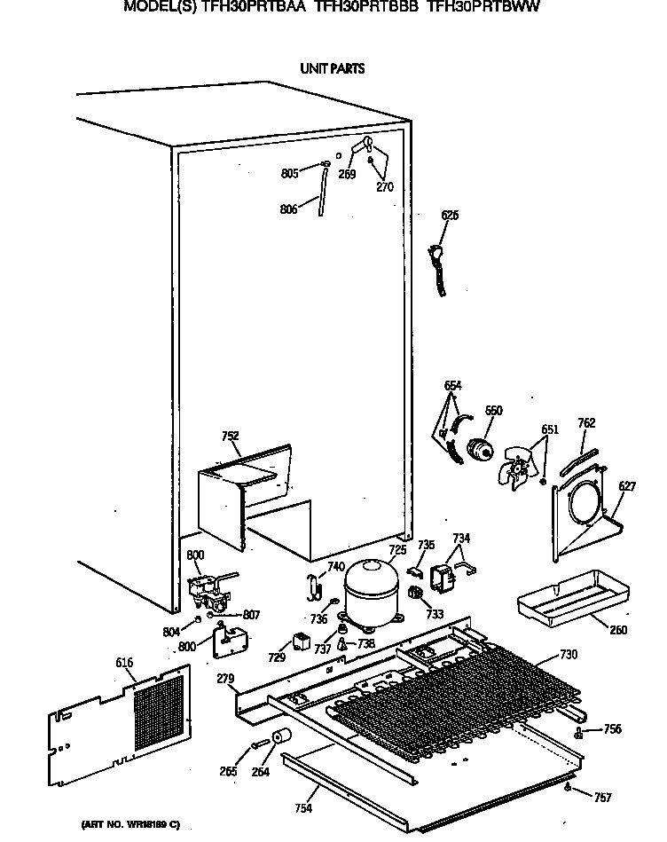 GE TFH30PRTBAA unit parts diagram