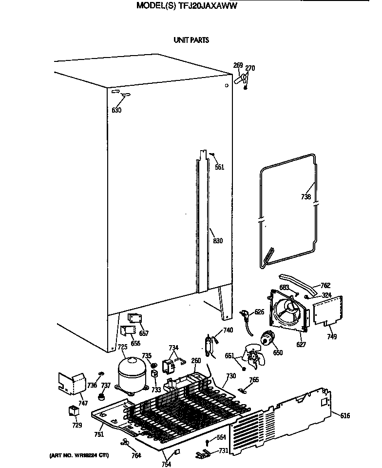 GE TFJ20JAXAWW unit parts diagram