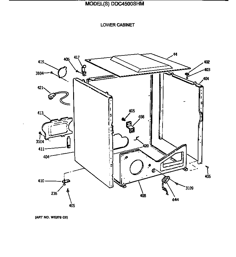 GE DDC4500SHM lower cabinet diagram