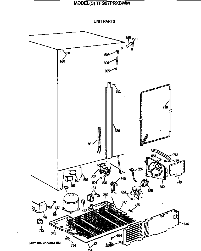 GE TFG27PRXBWW unit parts diagram