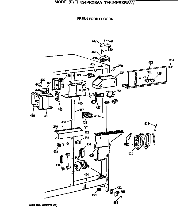 GE TFK24PRXBWW fresh food section diagram