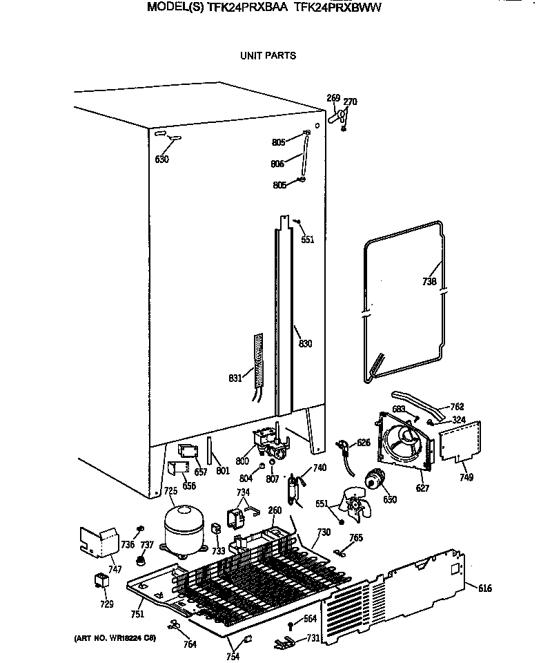 GE TFK24PRXBWW unit parts diagram
