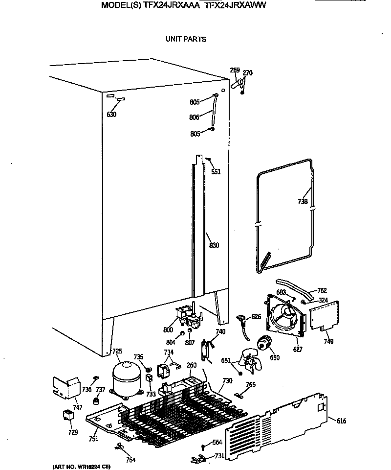 GE TFX24JRXAAA unit parts diagram