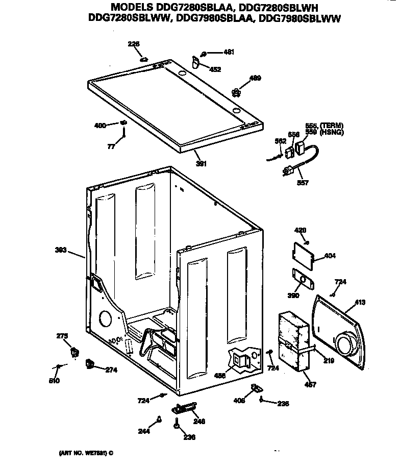 GE DDG7280SBLAA cabinet diagram