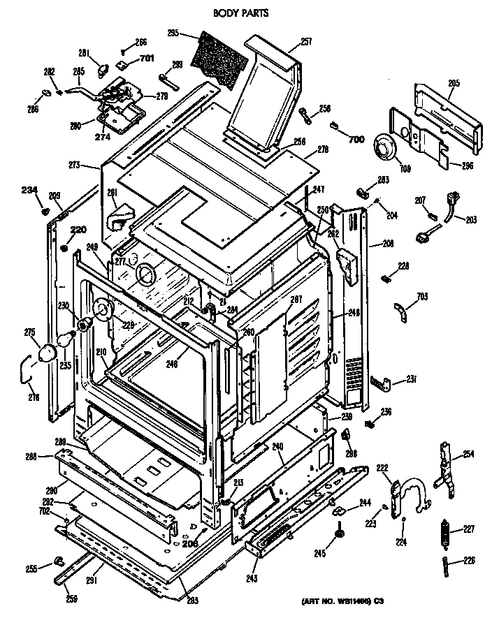 GE JGBP26WEV3WW body parts diagram