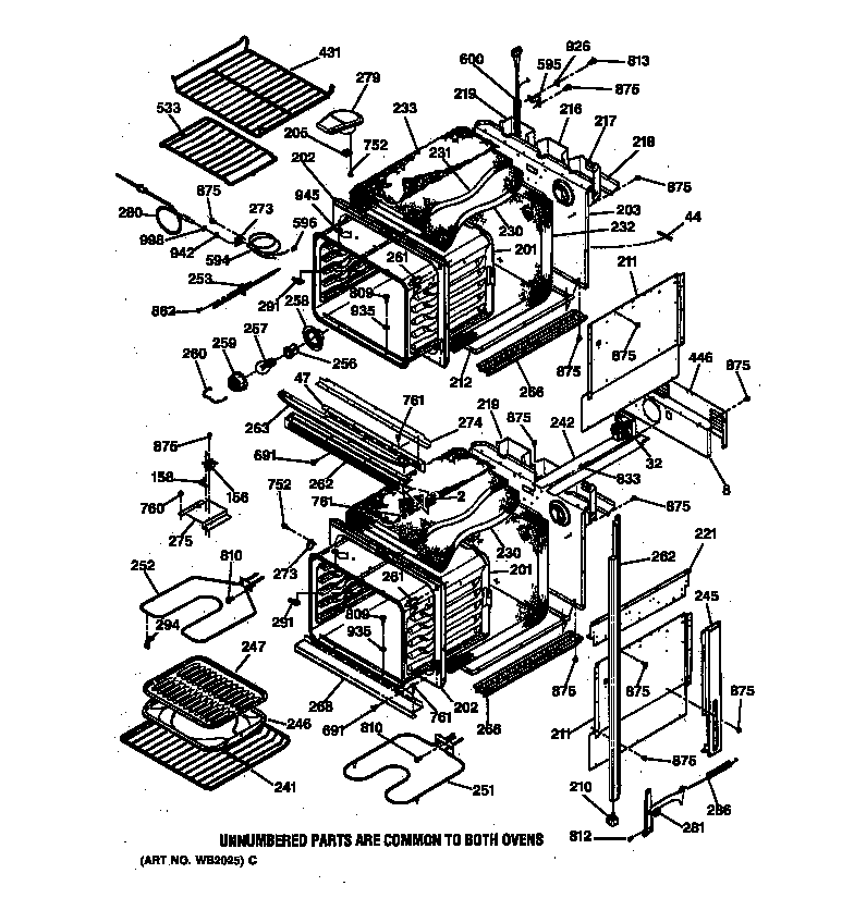 GE JKP56BW1BB body parts diagram