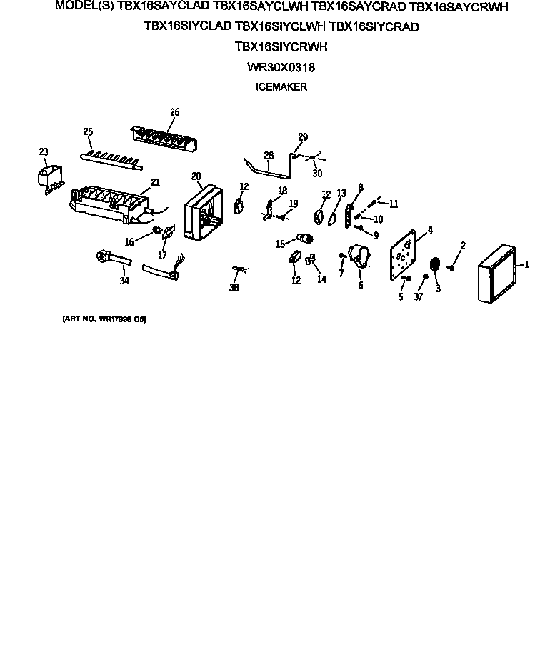 GE TBX16SIYCRAD wr30x0318 diagram
