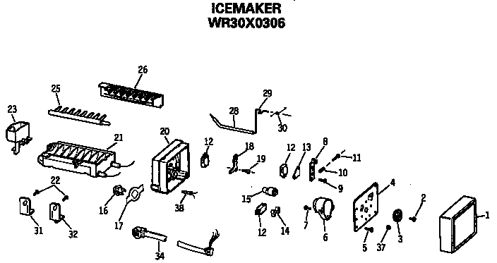 GE TFX24ZRSMAD icemaker diagram