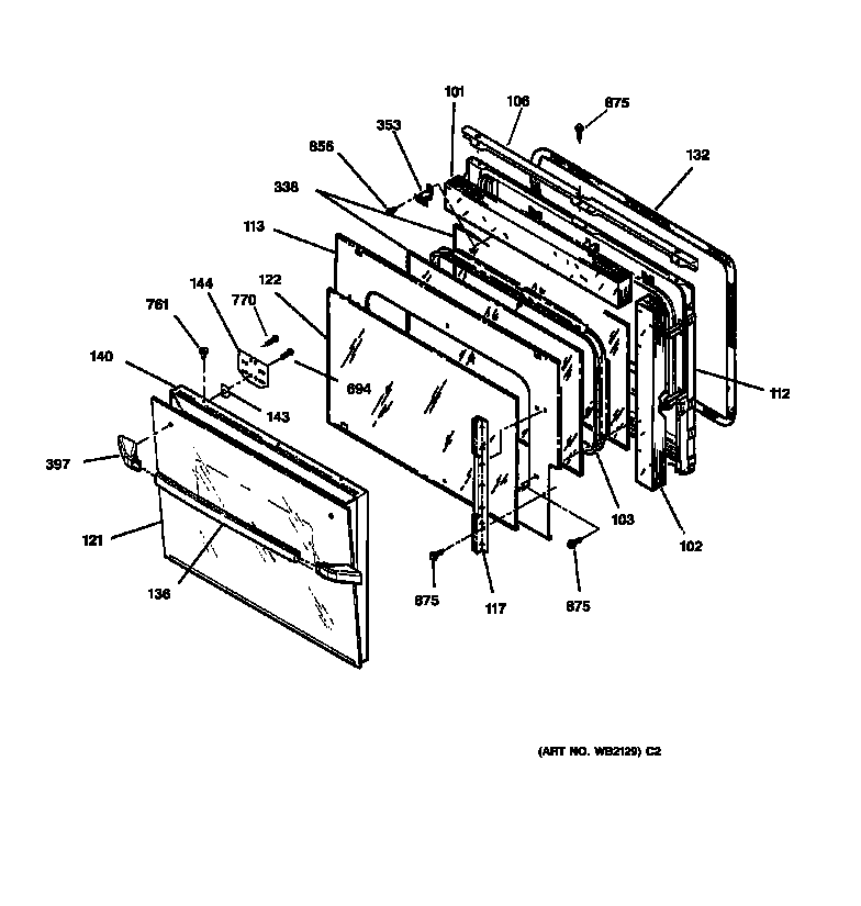 GE JMP28BA1AD door diagram