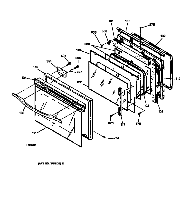 GE JKP56WA1WW door diagram