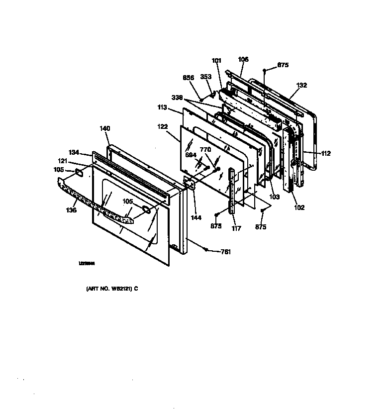 GE JCKP15BA1BB door diagram