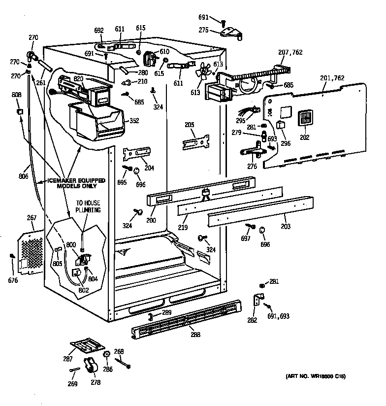 Hotpoint CTX18CIBRLWW cabinet diagram