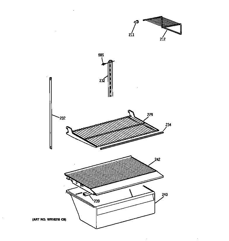 Hotpoint CTX18CIBRLWW shelf parts diagram