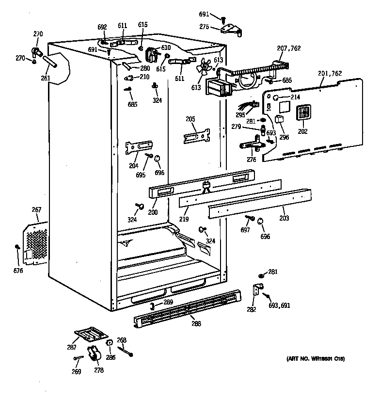 Hotpoint CTX18CABQRAA cabinet diagram