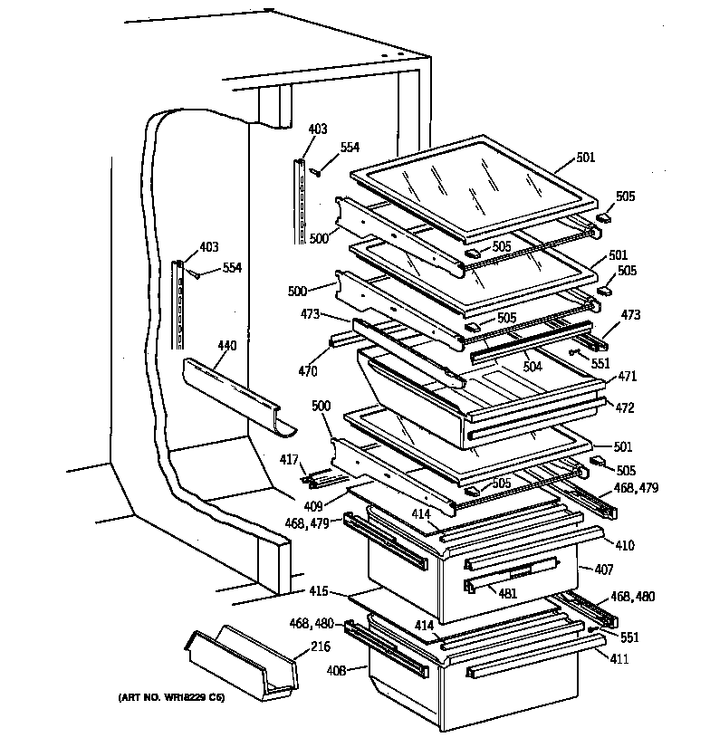 Kenmore 36358485893 fresh food section diagram