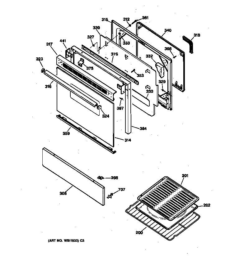 Kenmore 36275388892 door parts diagram
