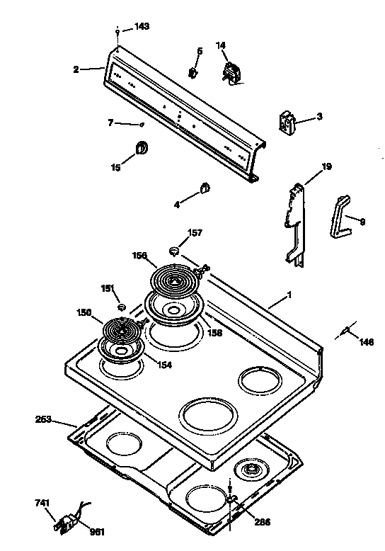 GE JBS03GS2 cooktop diagram