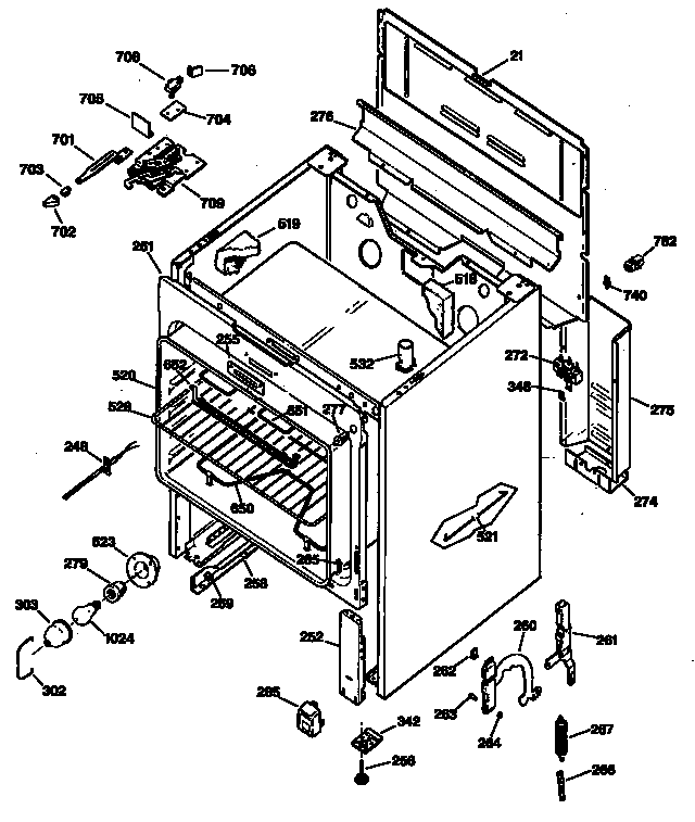 GE JBP25GS2 oven diagram