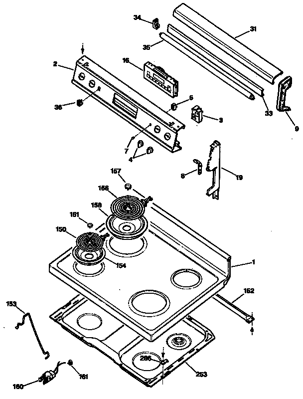 GE JBP55GS2 cooktop diagram