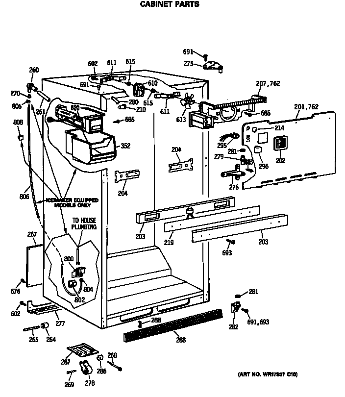 GE TBX18SASARHA cabinet parts diagram