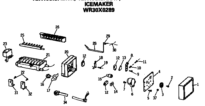 GE TBX18SASARHA icemaker diagram