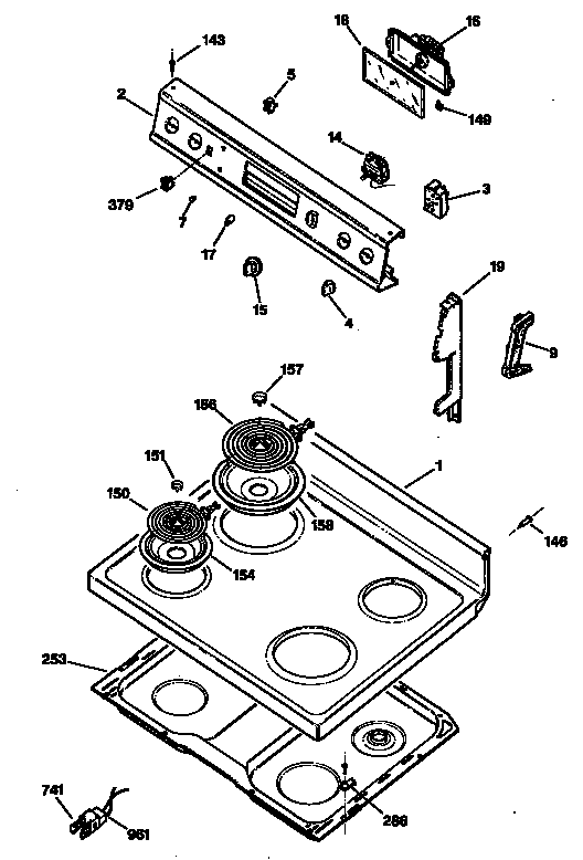 GE JBS16GS2 cooktop diagram