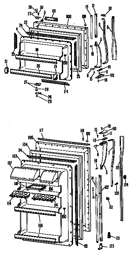 GE TBF19ZBBR doors diagram