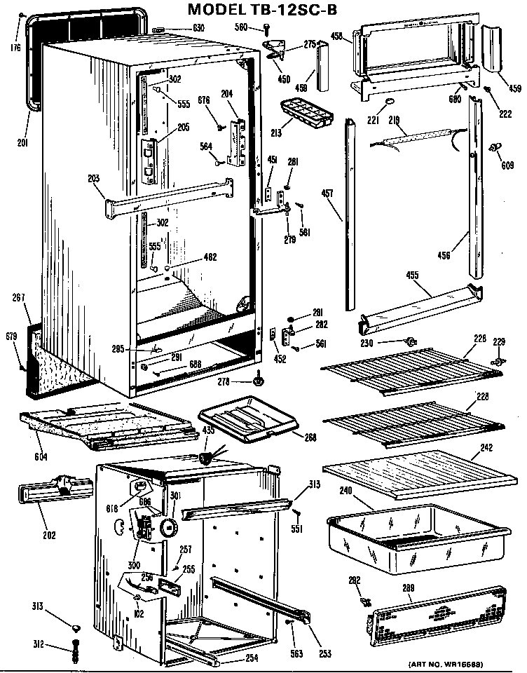 GE TB12SCBL cabinet diagram