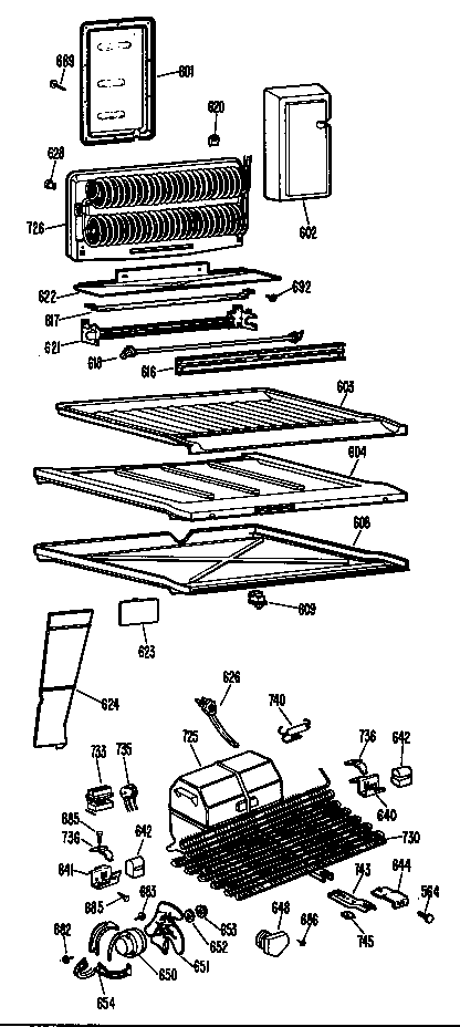 GE TBF17ZCBR shelves diagram