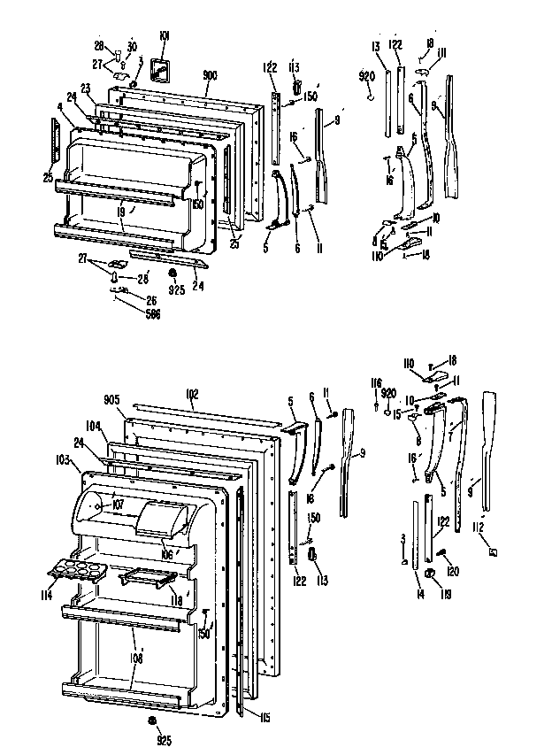 GE TBF17SCBR doors diagram