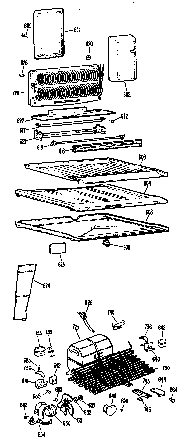 GE TBX18PFCR shelves diagram