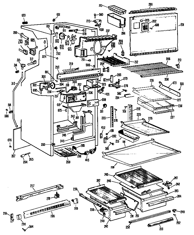 GE TBX18ZFBR cabinet diagram
