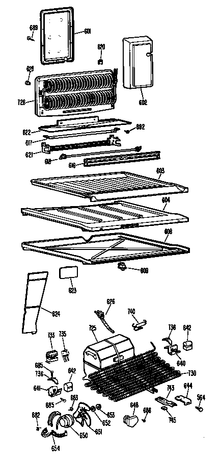 GE TBX18ZFBR shelves diagram